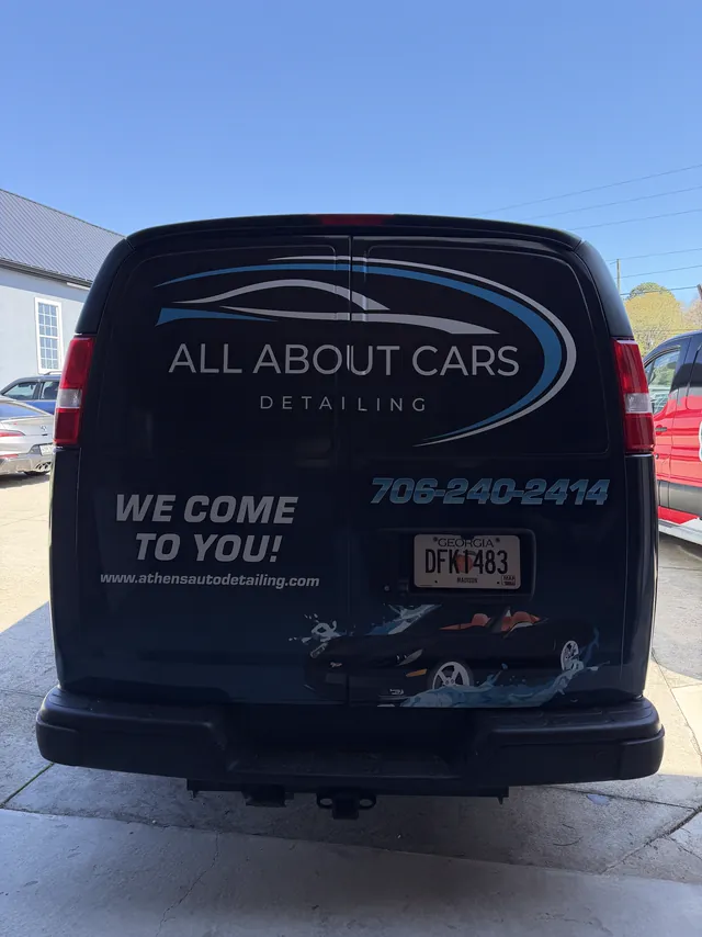 All About Cars van, rear view
