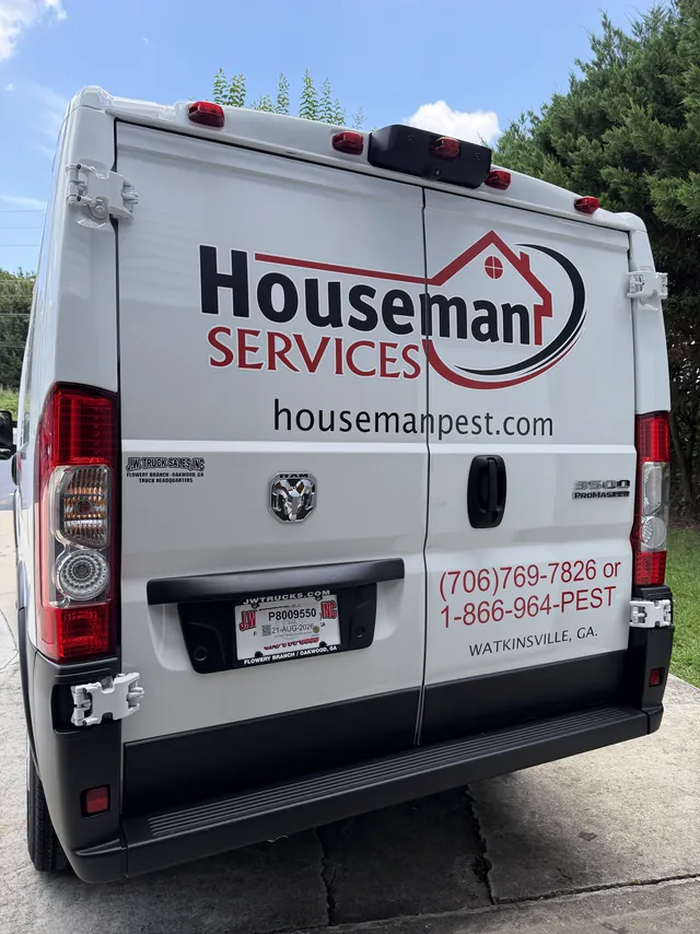 Houseman Services van, rear view