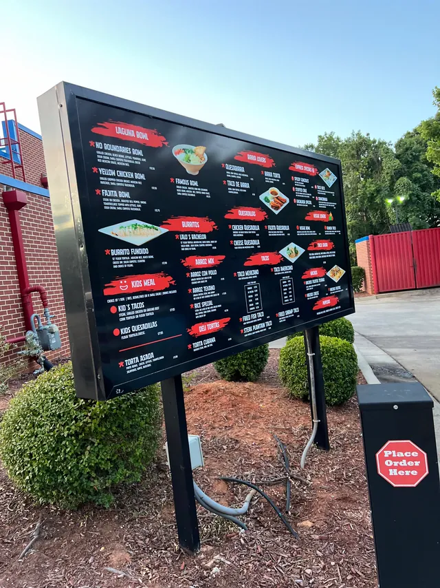 Drive-thru menu board