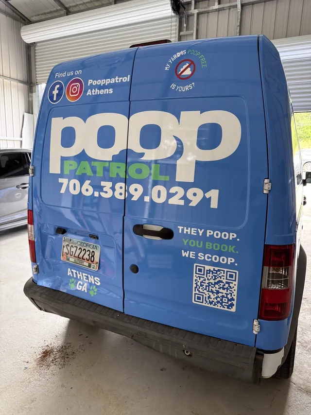 Poop Patrol van, rear view