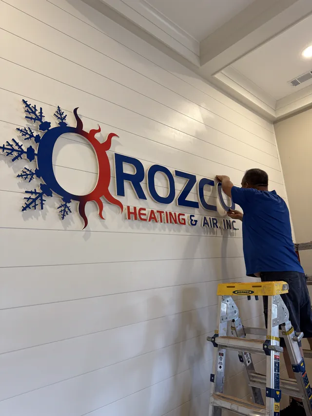 Orozco Heating & Air lobby logo: work in progress